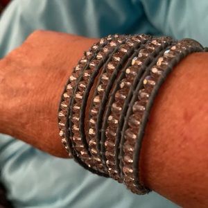 Victoria Emerson 5 wrap beautiful shade of blue with clear beads.